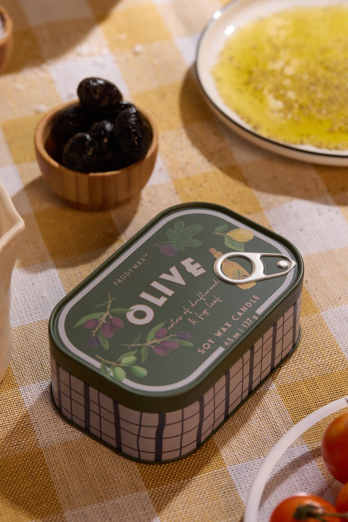 Designworks Collective - Paddywax Bistro 4.5oz/127g Olive Printed Tin Candle - Fig Olive