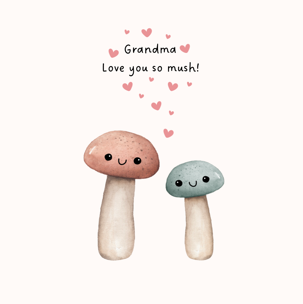 Petimo - Grandma Love You So Much Cute Mushroom Card