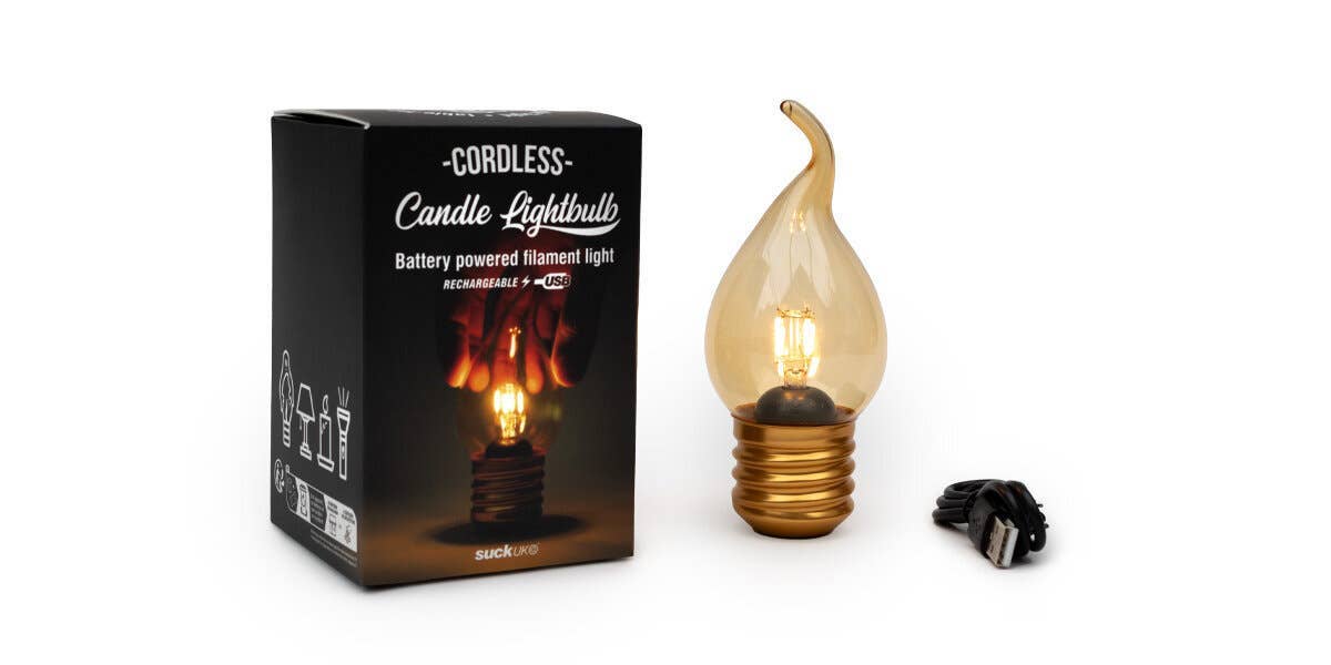 SUCK UK - Cordless Flame Lightbulb - Kitsch, flickering effect