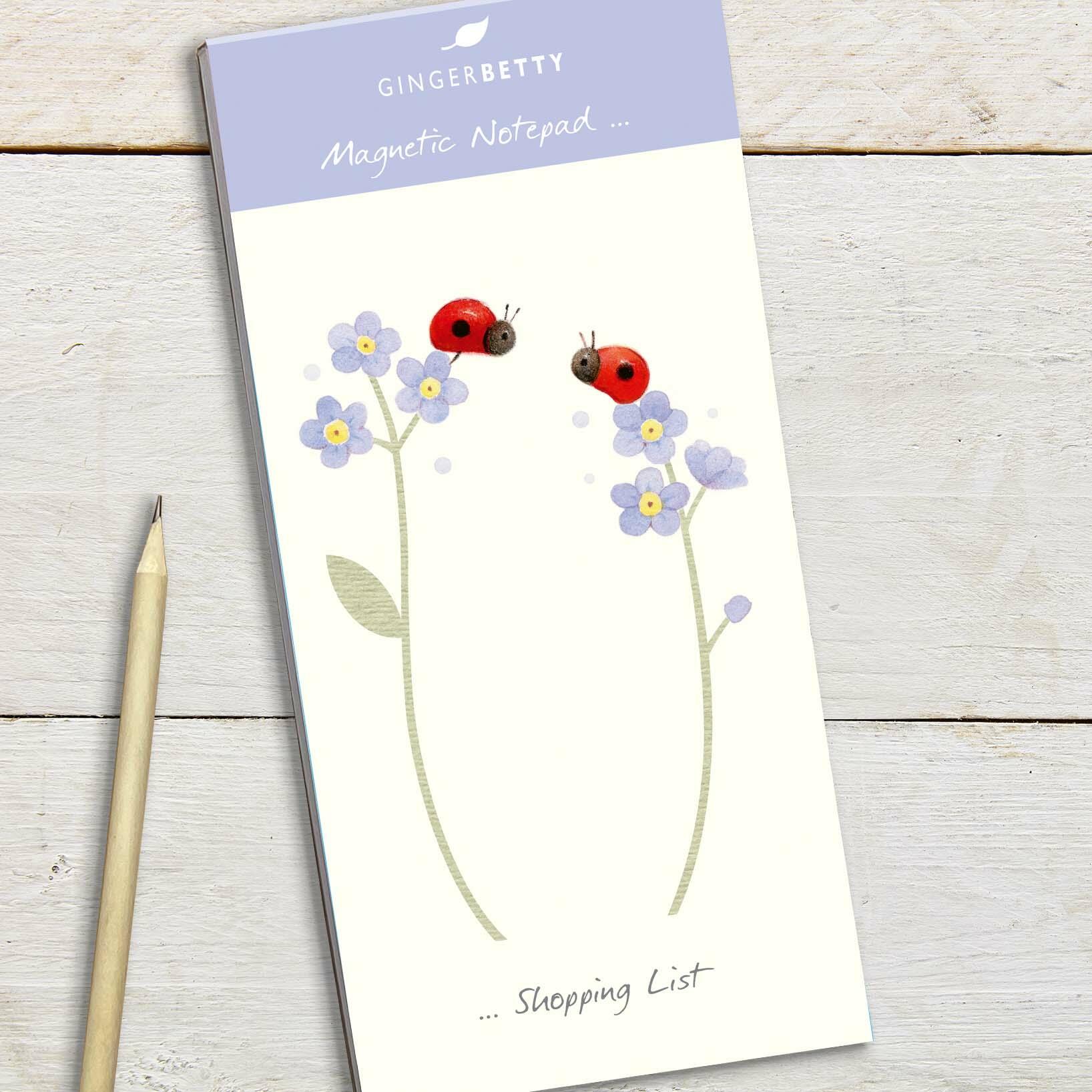 Ginger Betty Ladybirds Magnetic Notepad