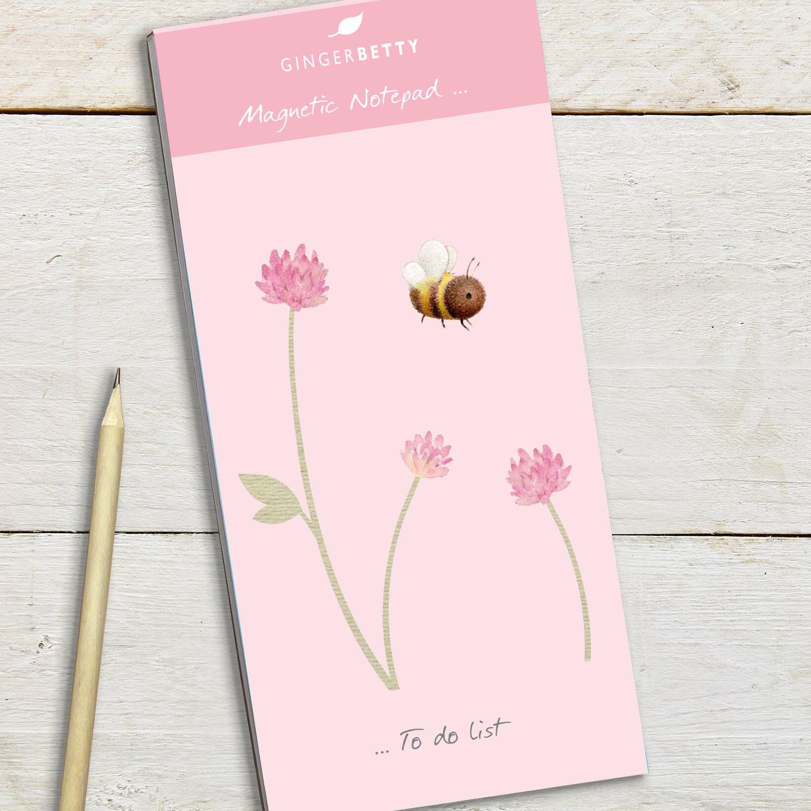 Ginger Betty Bees Magnetic Notepad
