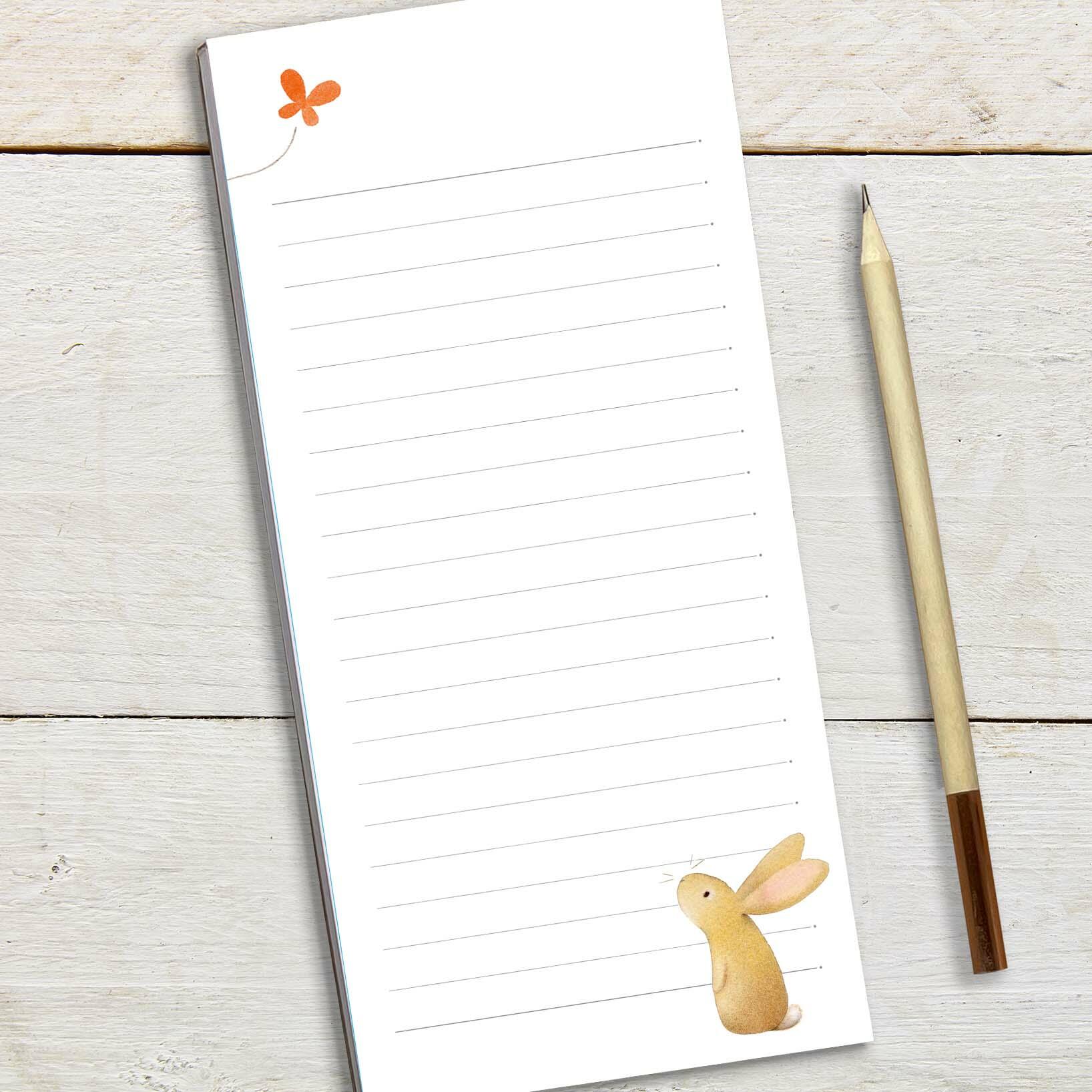 Ginger Betty Rabbit & Butterfly Magnetic Notepad