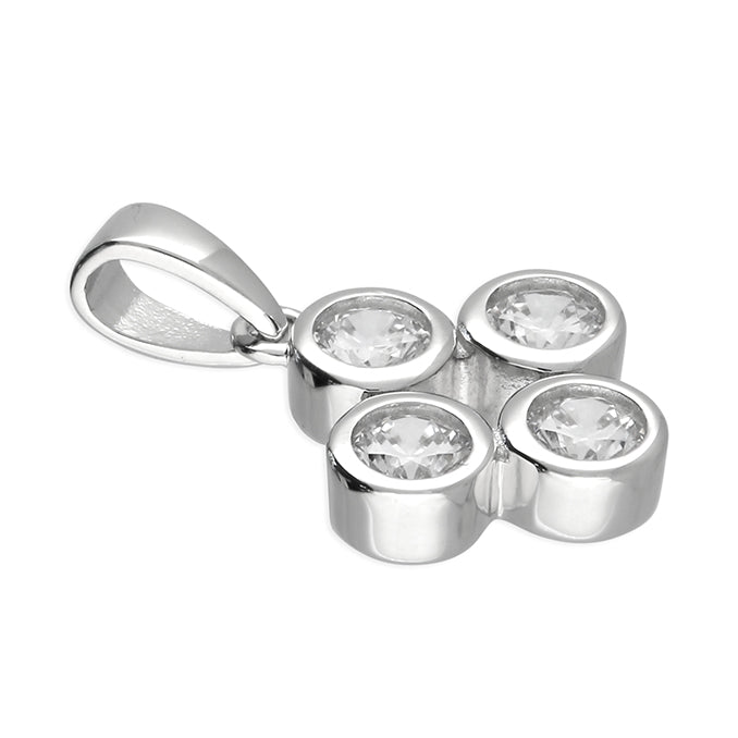 Sterling Silver Four CZ Sphere Necklace