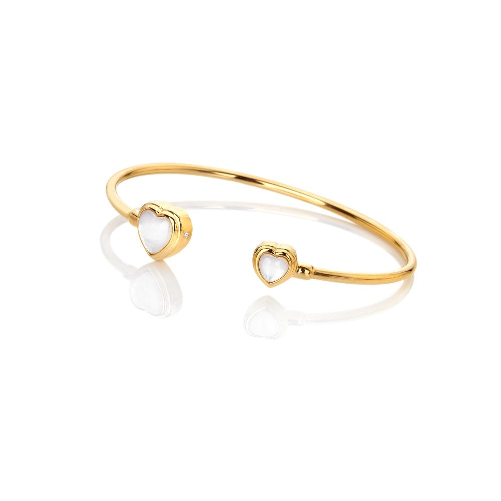 Hot Diamonds Golden Edit Mother of Pearl Heart Bangle