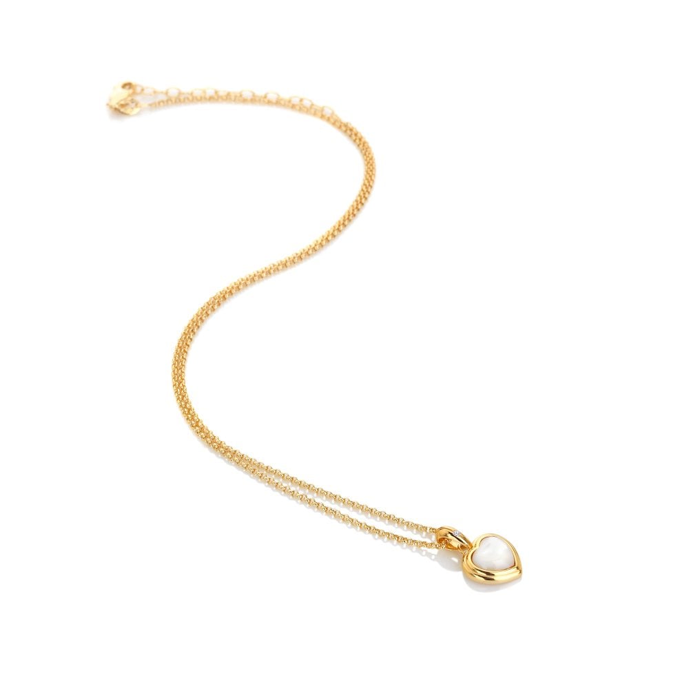 Hot Diamonds Golden Edit Mother of Pearl Heart Necklace