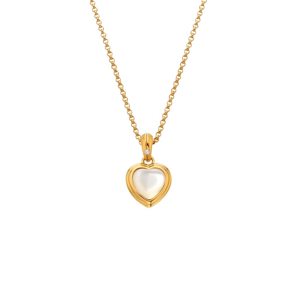 Hot Diamonds Golden Edit Mother of Pearl Heart Necklace