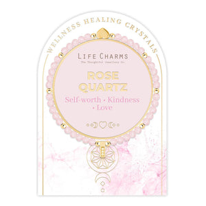 Life Charms Rose Quartz and Gold Wellness Semi Precious Bracelet - More Than Just a Gift | Narborough Hall