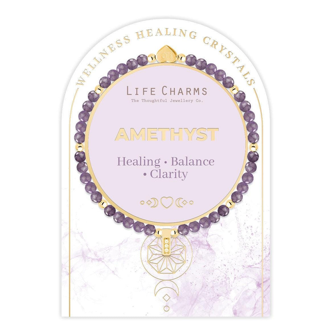 Life Charms Amethyst and Gold Wellness Semi Precious Bracelet - More Than Just a Gift | Narborough Hall