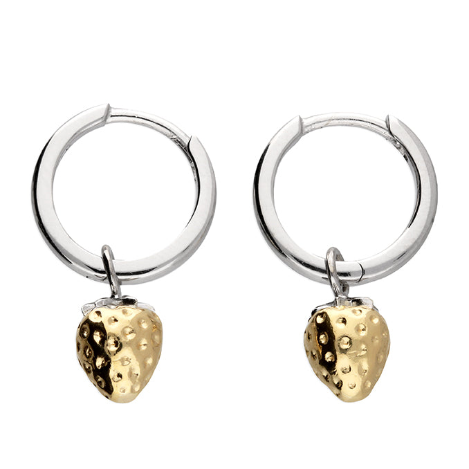 Iris & Miel Sterling Silver Strawberry Huggie Hoop Earrings