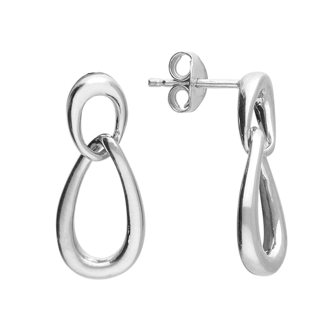 Sterling Silver Linked Teardrop Earrings