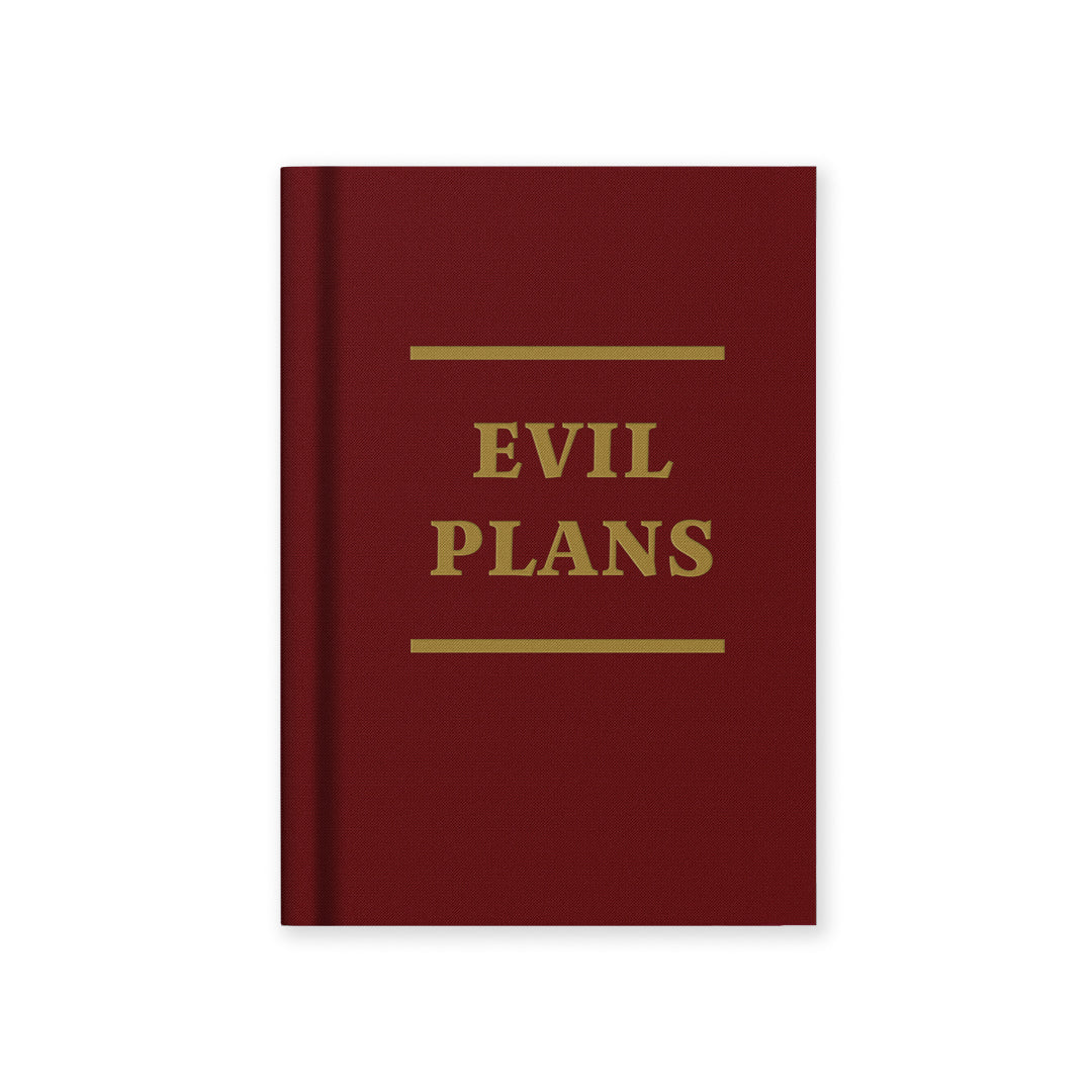 Fabric Hardback Notebook - Evil Plans