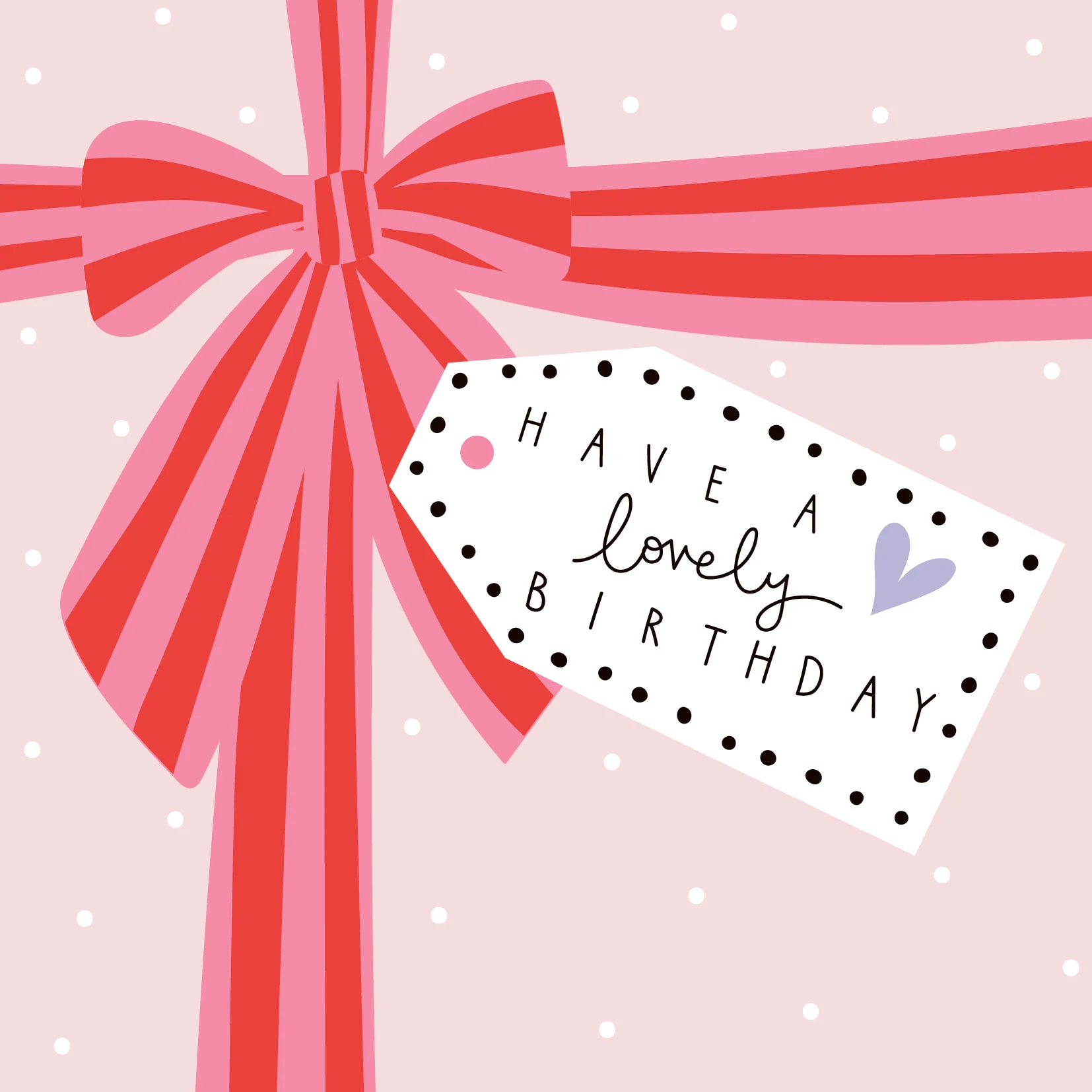 Pink Present Lovely Birthday Card