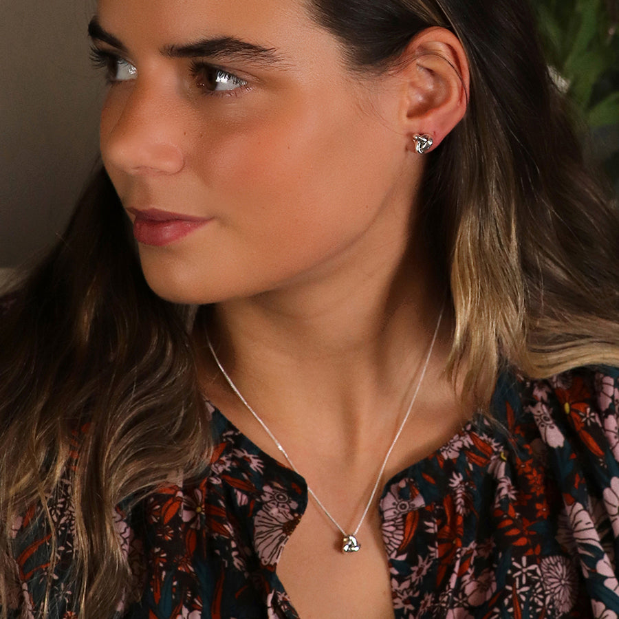 POM Silver Plated Infinity Knot Necklace