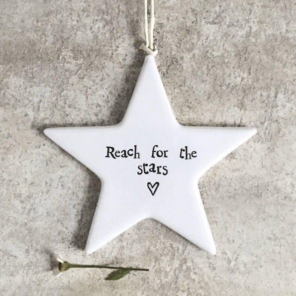 East of India Porcelain Star - Reach for the Stars