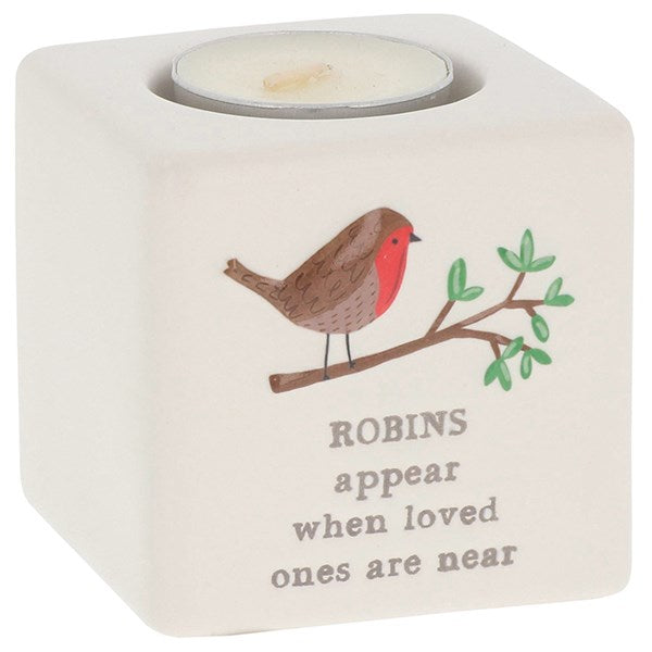 Tealight Holder - Robins Appear..