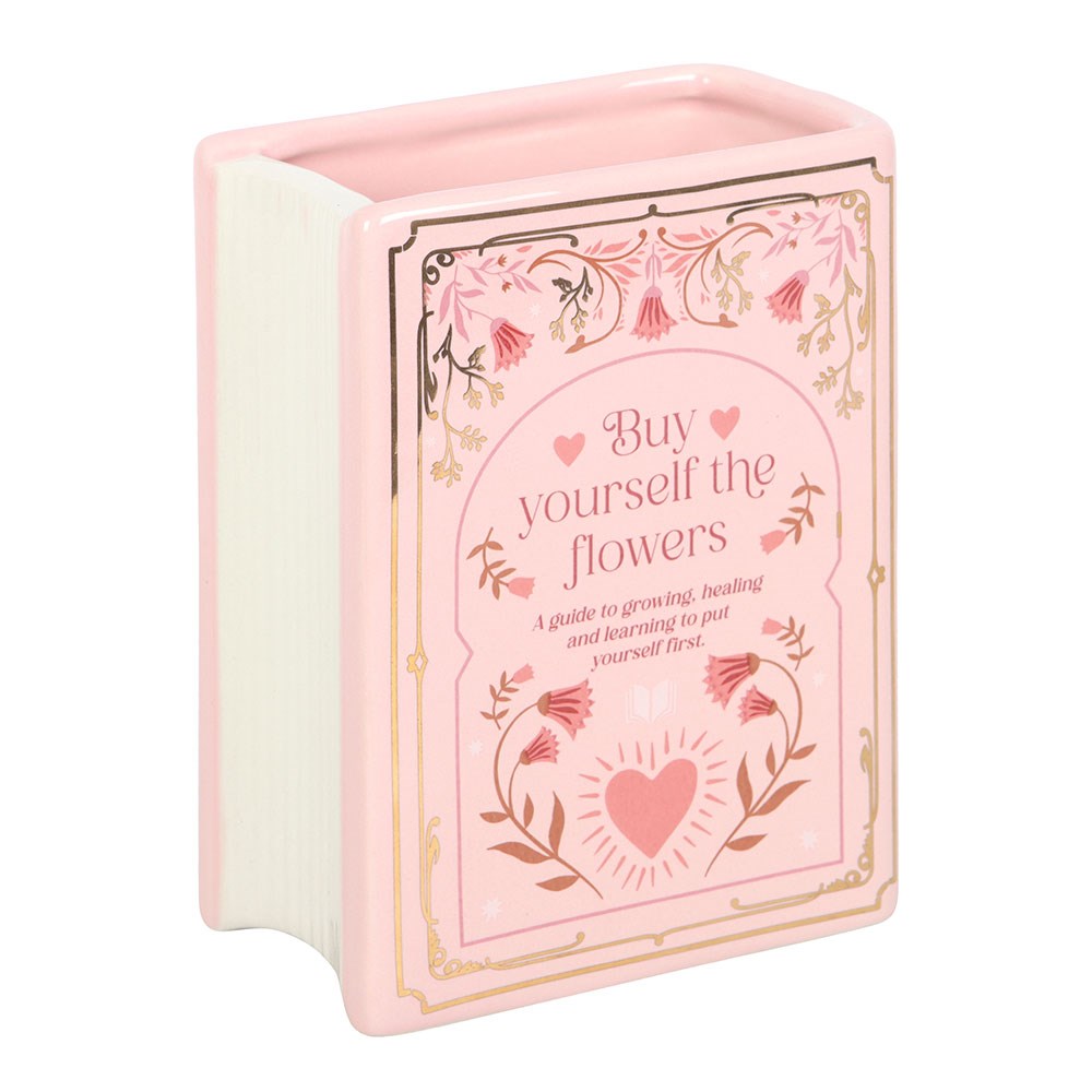 Book Shaped Vase - Buy Yourself The Flowers Pink