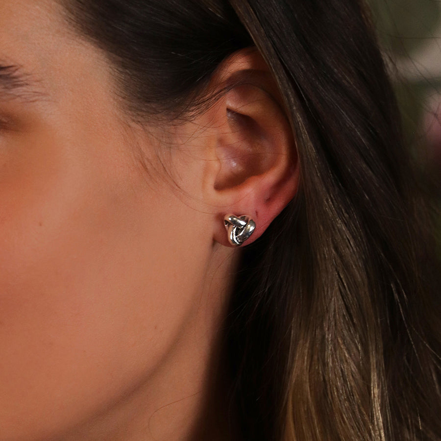POM Silver Plated Infinity Knot Earrings