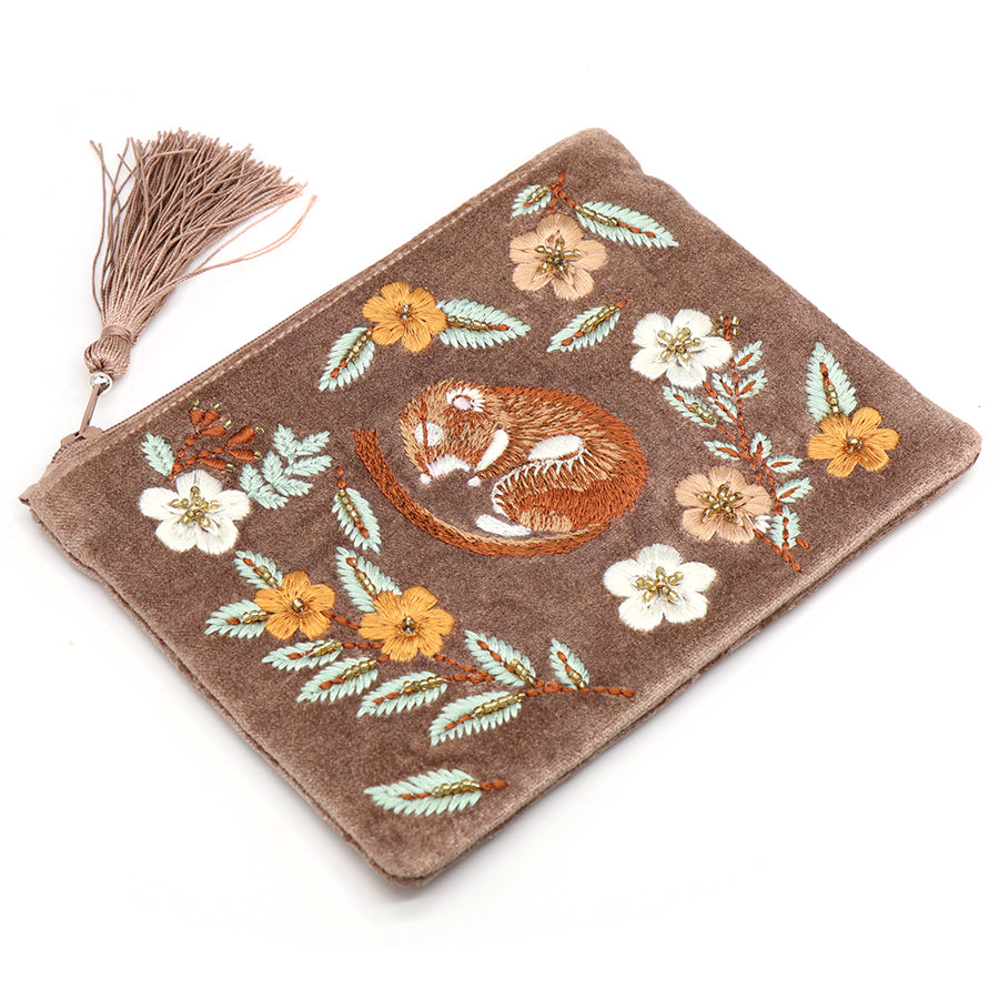 POM Buff Velvet Pouch - Sleeping DorMouse