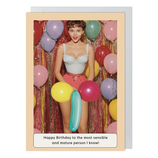 Back in a Jiffy Sensible & Mature Card
