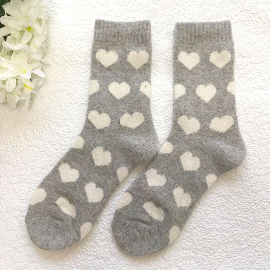 Grey Heart Socks