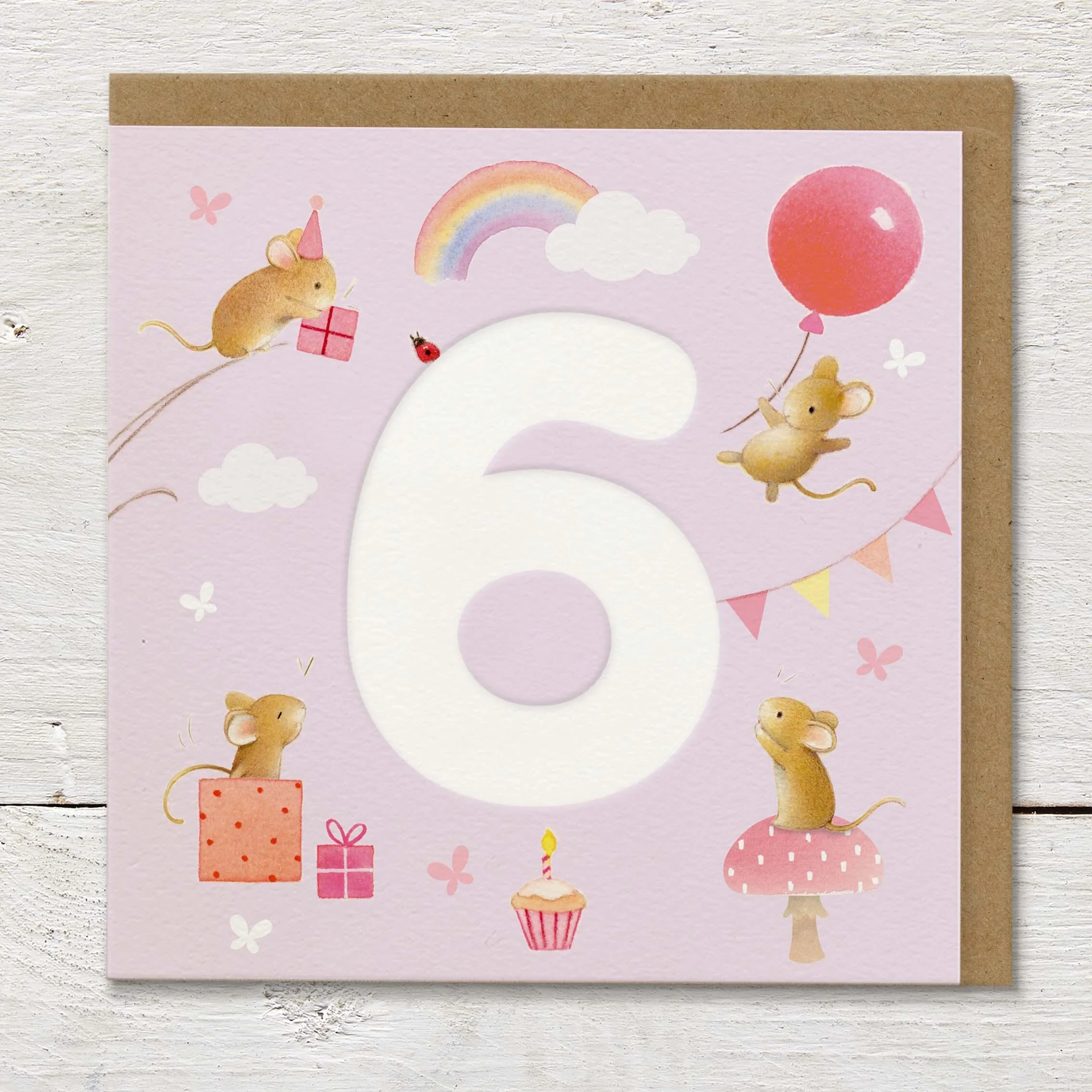 Ginger Betty By Numbers Age 6 Card