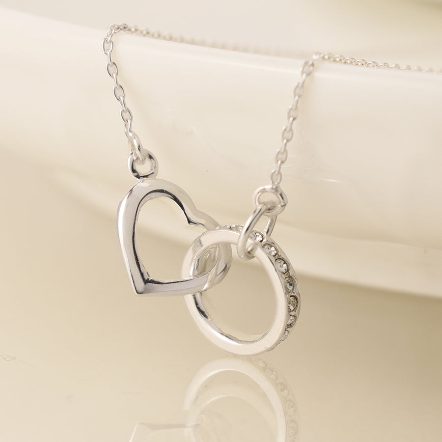 Sterling Silver Linked Heart & Crystal Hoop Necklace