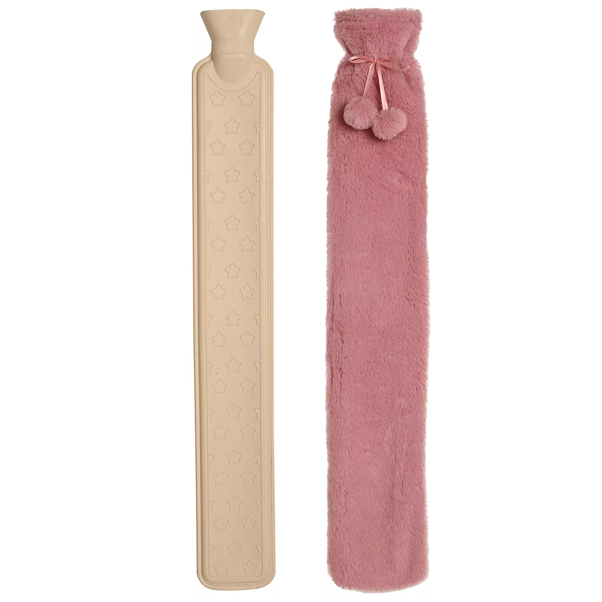 Sophia Layers Soft Faux Fur Long Hot Water Bottle - Pink