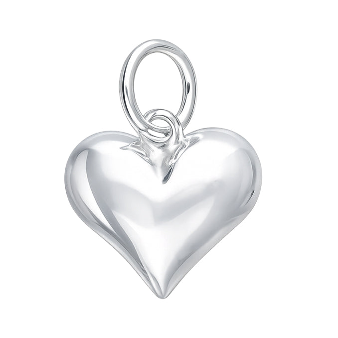Sterling Silver Puffed Heart Necklace