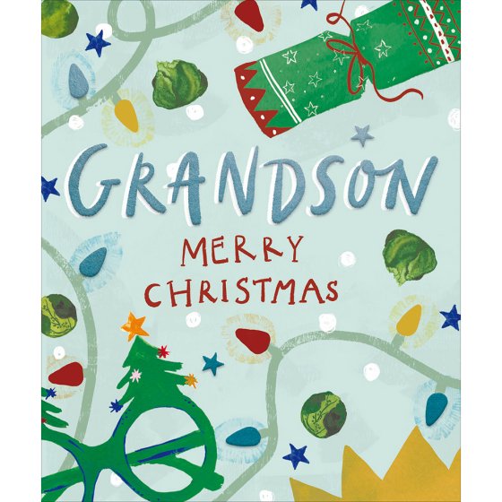 Woodmansterne Lovely Grandson Christmas Card
