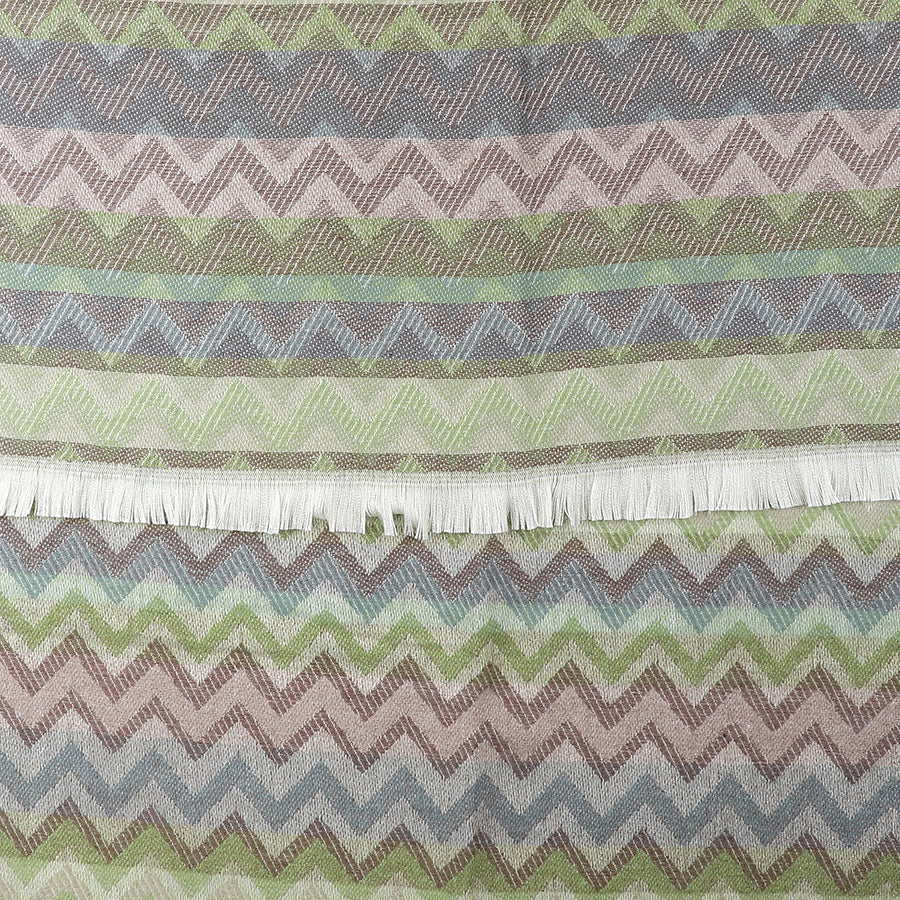 POM Sage Green Chevron Stripe Scarf,