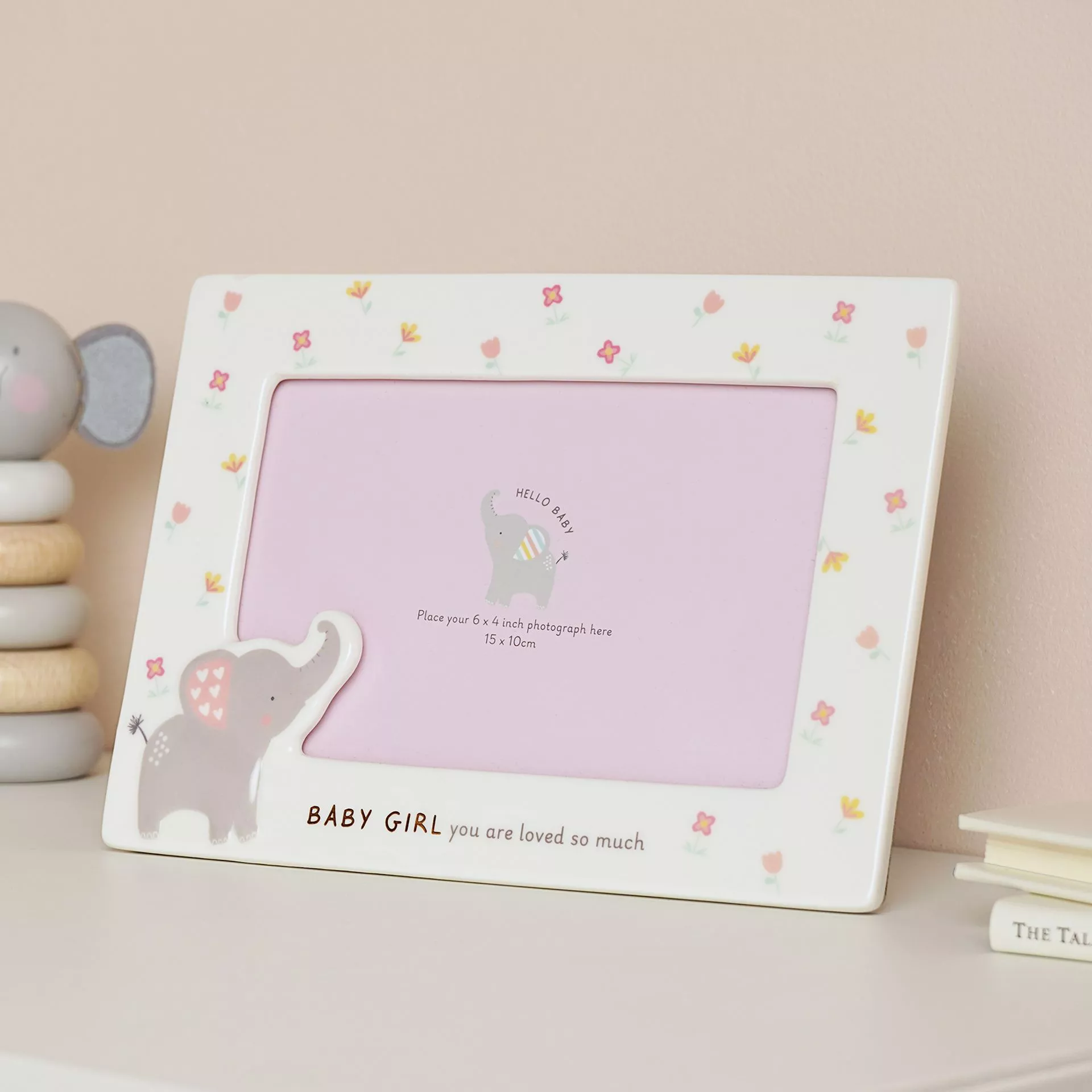 Celebrations Hello Baby Ceramic Frame - Girl