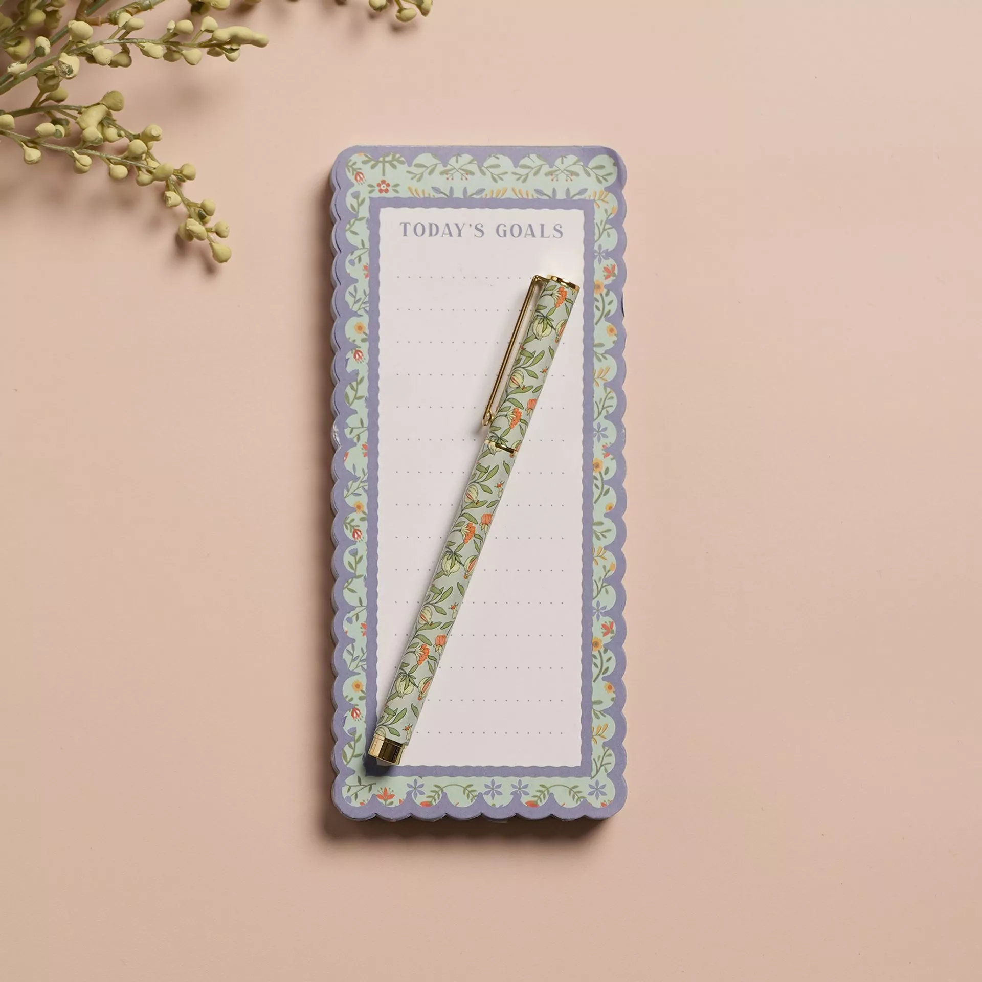 Floral Sophia Lane Pen Pot, Pen & Notebook