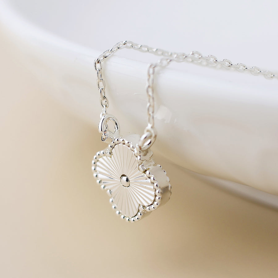 POM Silver Plated Quatrefoil Necklace - More Than Just a Gift | Narborough Hall