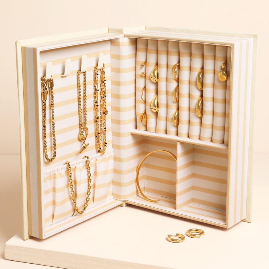 Lisa Angel Linen Little Book of Treasures Jewellery Box