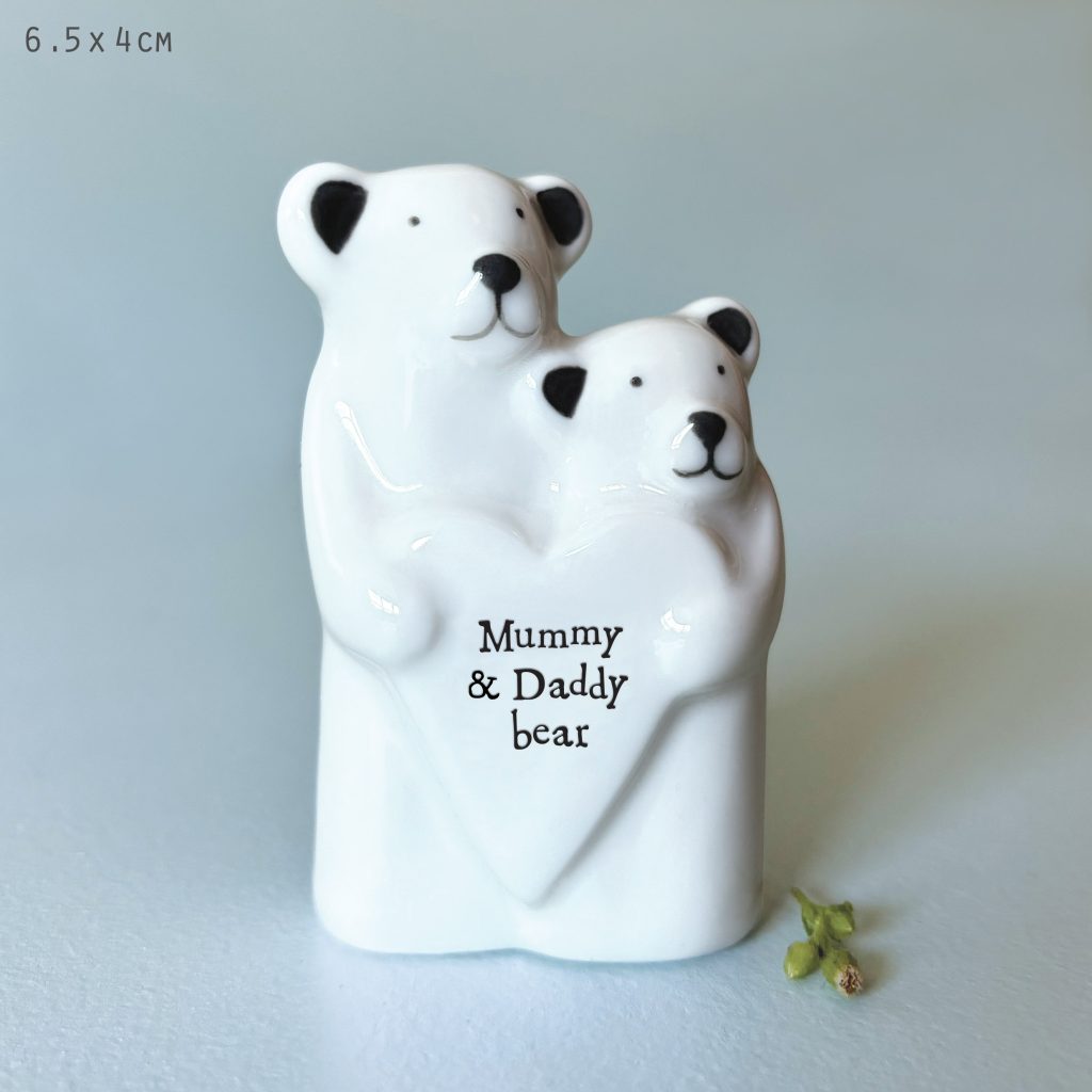 East of India Porcelain Animal Couple - Bears Mummy & Daddy