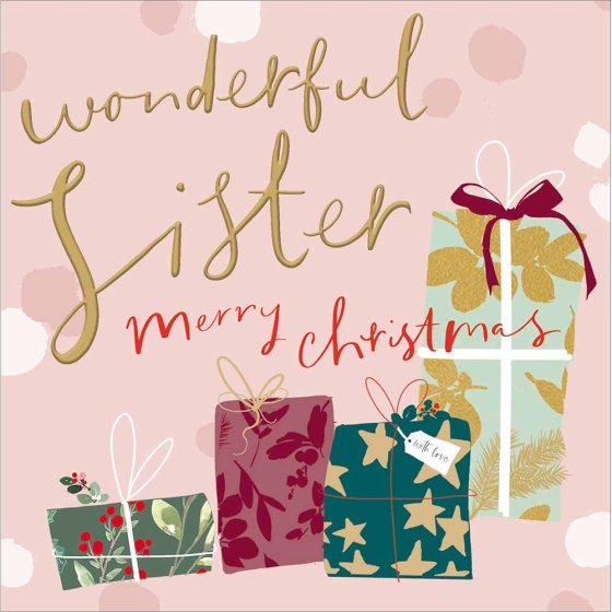 Paper Chain Wonderful Sister Christmas Card
