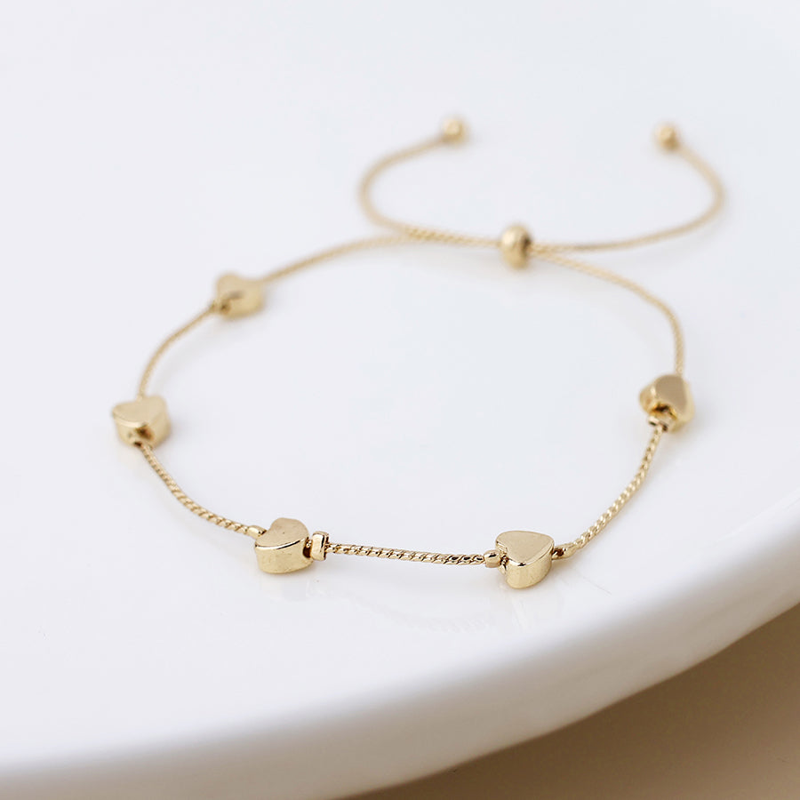 POM Golden Multi Heart Station Bracelet - More Than Just a Gift | Narborough Hall