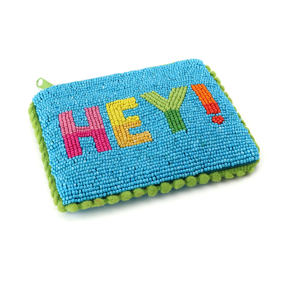 POM Turquoise Beaded 'Hey' Purse - More Than Just a Gift | Narborough Hall
