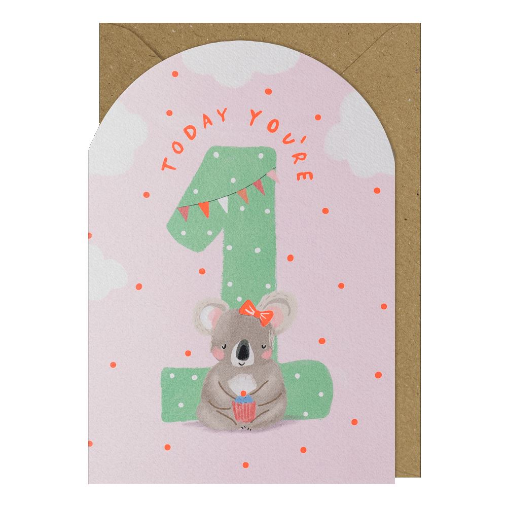 Peaches & Cream You're 1 Today Birthday Card