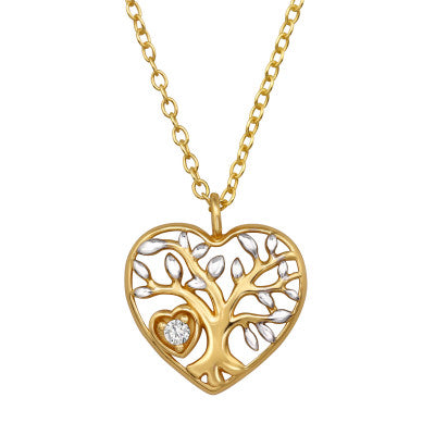Sterling Silver Gold Plated Tree of Life Heart Necklace - More Than Just a Gift | Narborough Hall