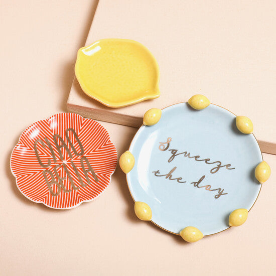 Lisa Angel Set of 3 Lemon Trinket Dishes