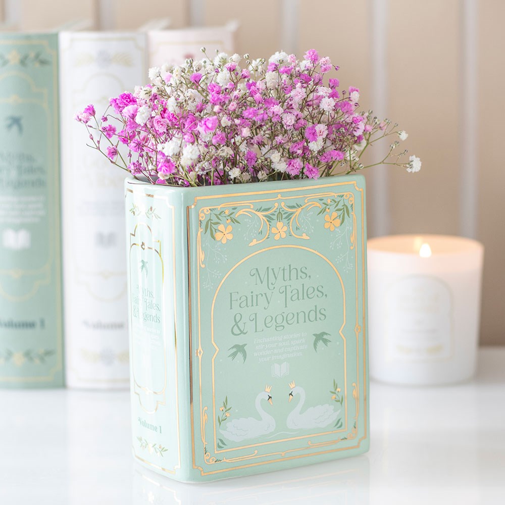 Book Shaped Vase - Myths, Fairy Tales & Legends Green