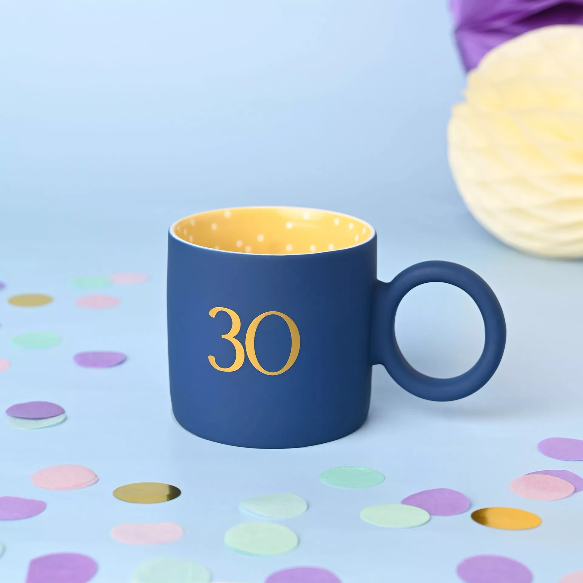 30 Blue Confetti Mug