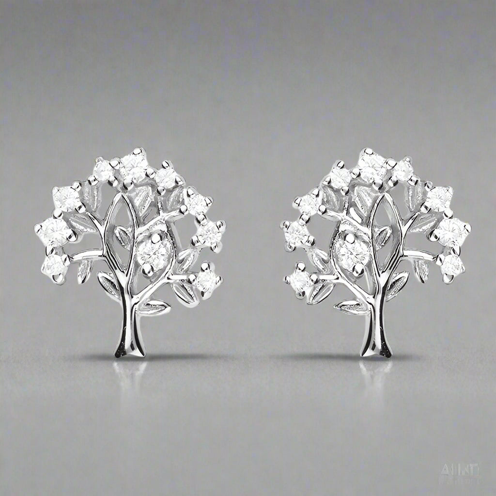 Sterling Silver Tree Of Life Stud Earrings