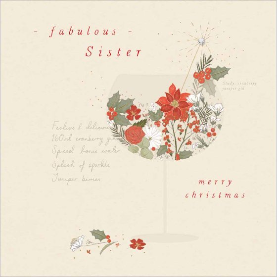 The Proper Mail Company Fabulous Sister Christmas Card
