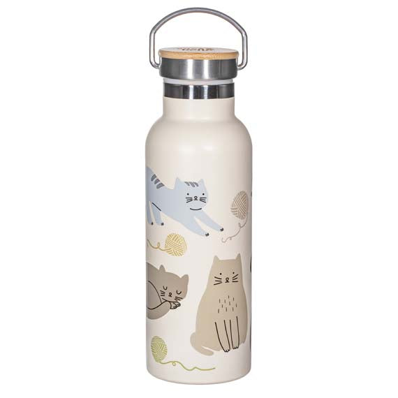 Sass & Belle Bow Cats Metal Water Bottle