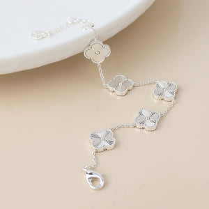 POM Silver Plated Quatrefoil Station Bracelet - More Than Just a Gift | Narborough Hall