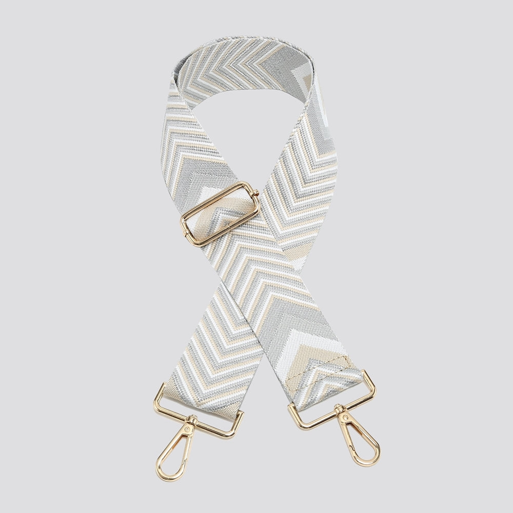 Chevron Bag Strap - Grey