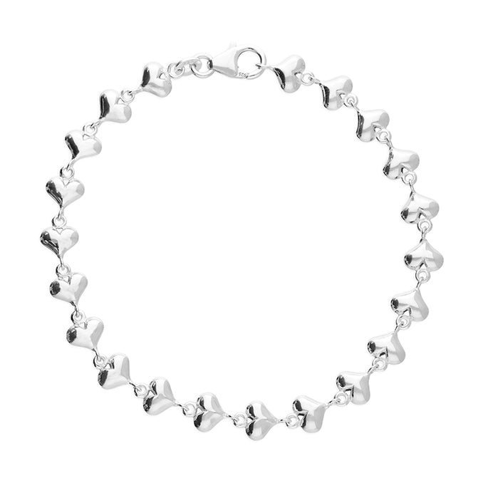 Sterling Silver Heart Links Bracelet