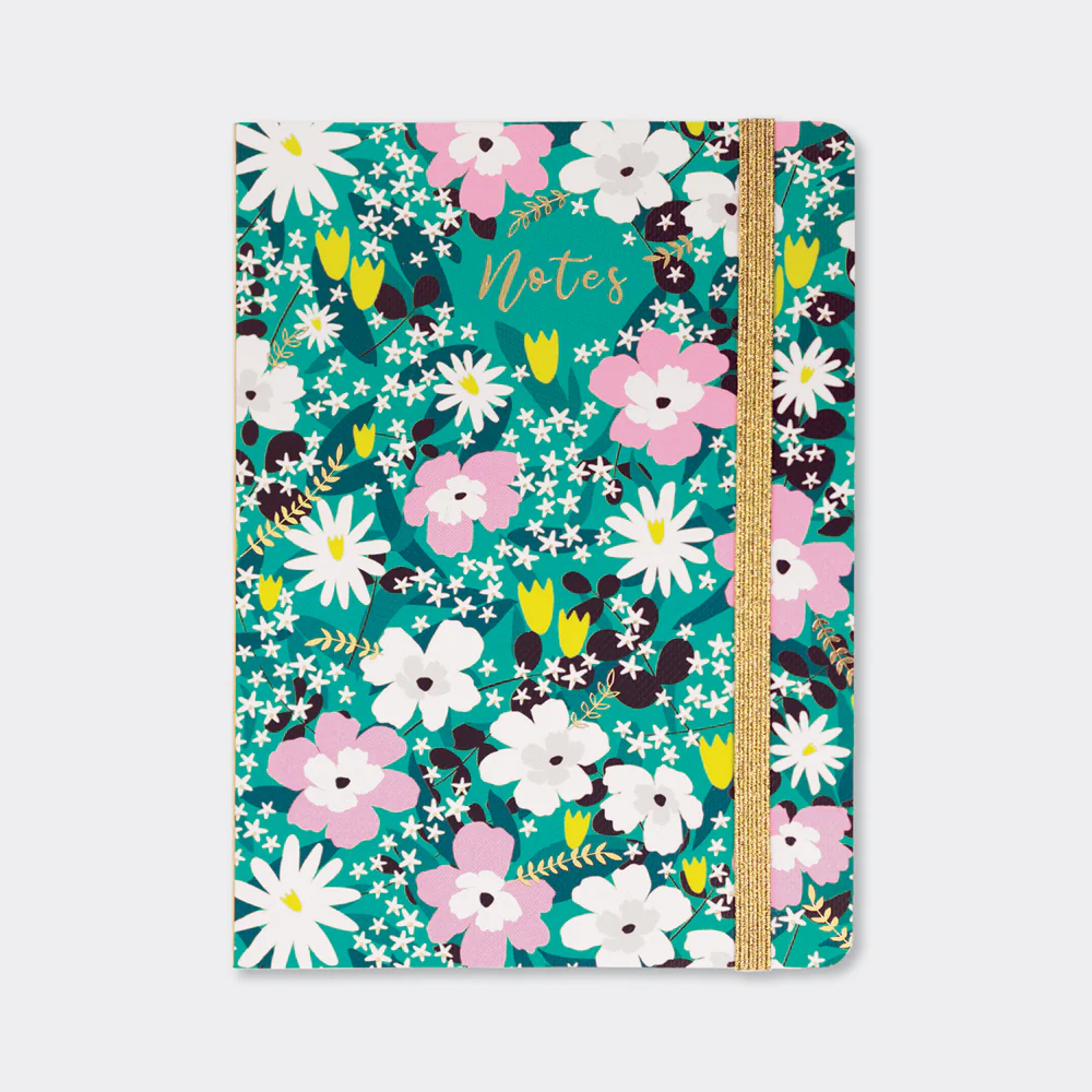 A6 Perfect Bound Notebook - Teal Floral
